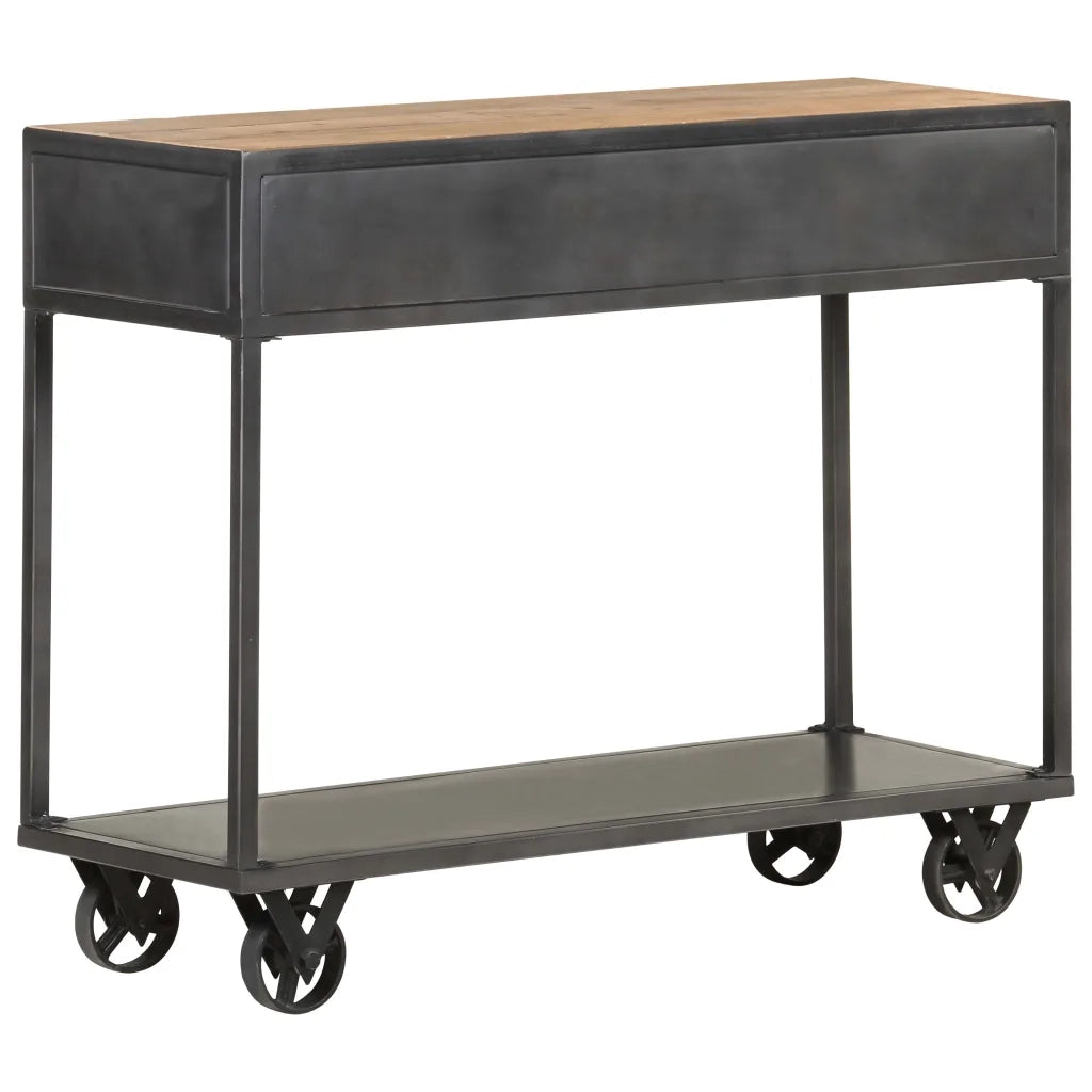 Tavolo Consolle 90x35x74cm in Legno Massello di Recupero 323516