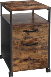 Cassettiere Industriale - Ufficio - Studio - Camera - Cassettiera su ruote - Legno - 41x45x66cm