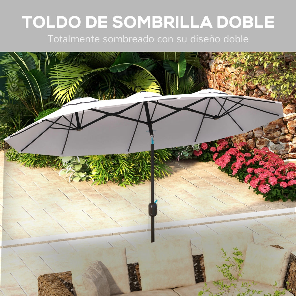 Ombrellone da Giardino Doppio ¨C zephmum ¨C Crema 295x152x222 cm