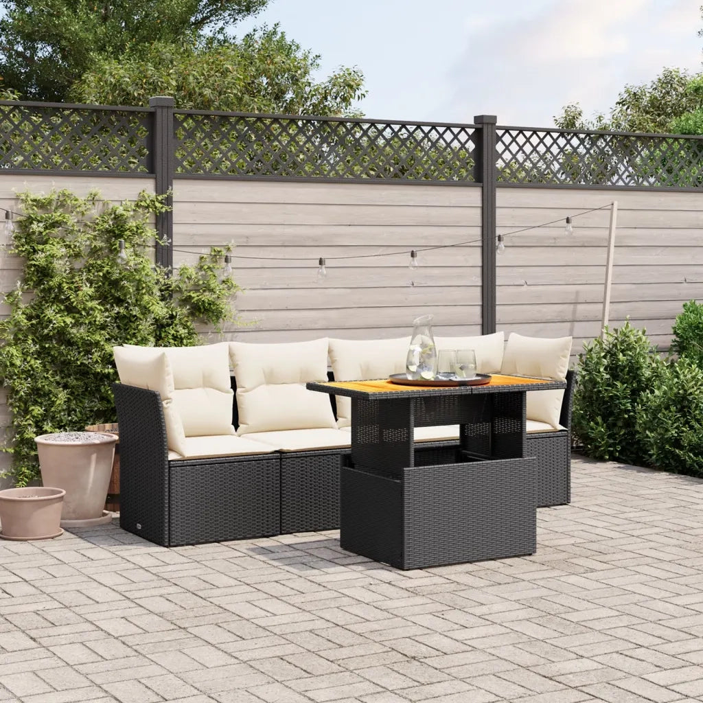 Set Divani da Giardino 5 pz con Cuscini in Polyrattan Nerocod mxl 113020