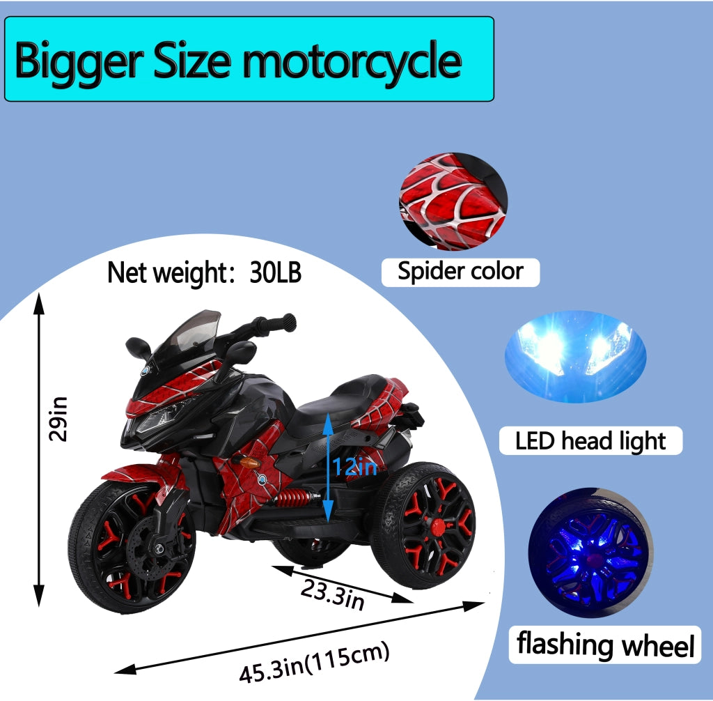 Motocicletta Elettrica per Bambini ¨C zephmum ¨C Verde con Luci e Van portaoggetti