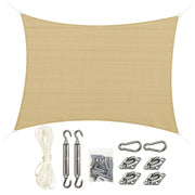 Tenda da sole rettangolare 4x3m ¨C zephmum ¨C beige HDPE UV