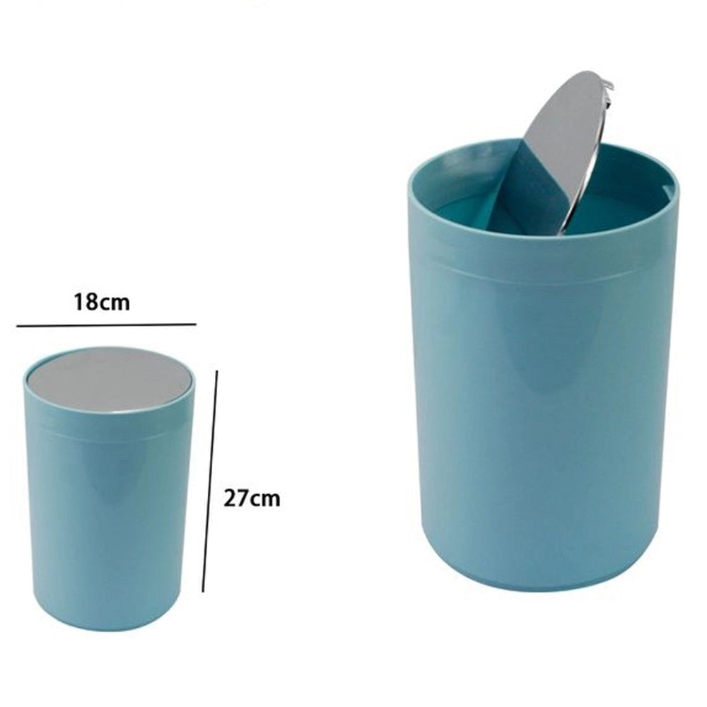 Trade Shop - Pattumiera Cestino Secchio Rifiuti Celeste Arredo Bagno Coperchio Basculante 79891 -
