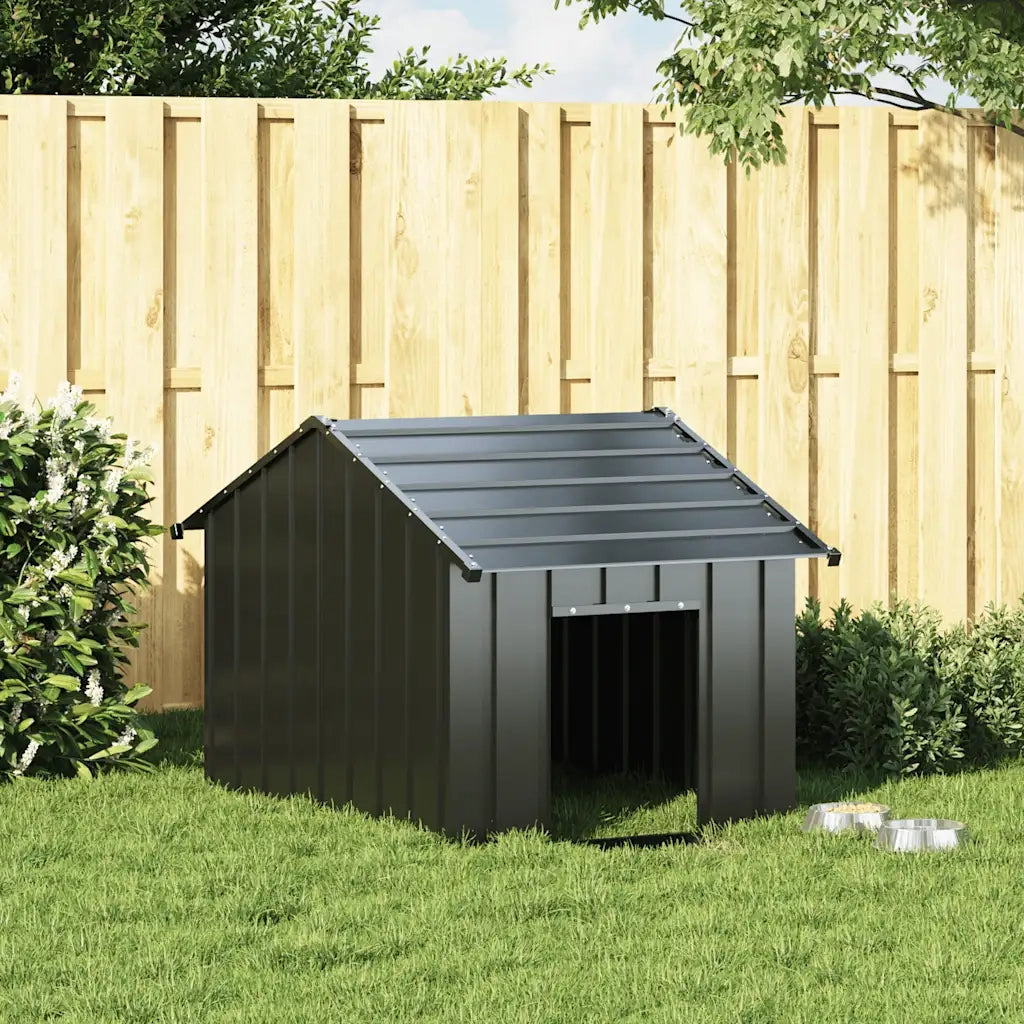Casetta per Cani con Tetto 83x130x85 cm Acciaio Zincato