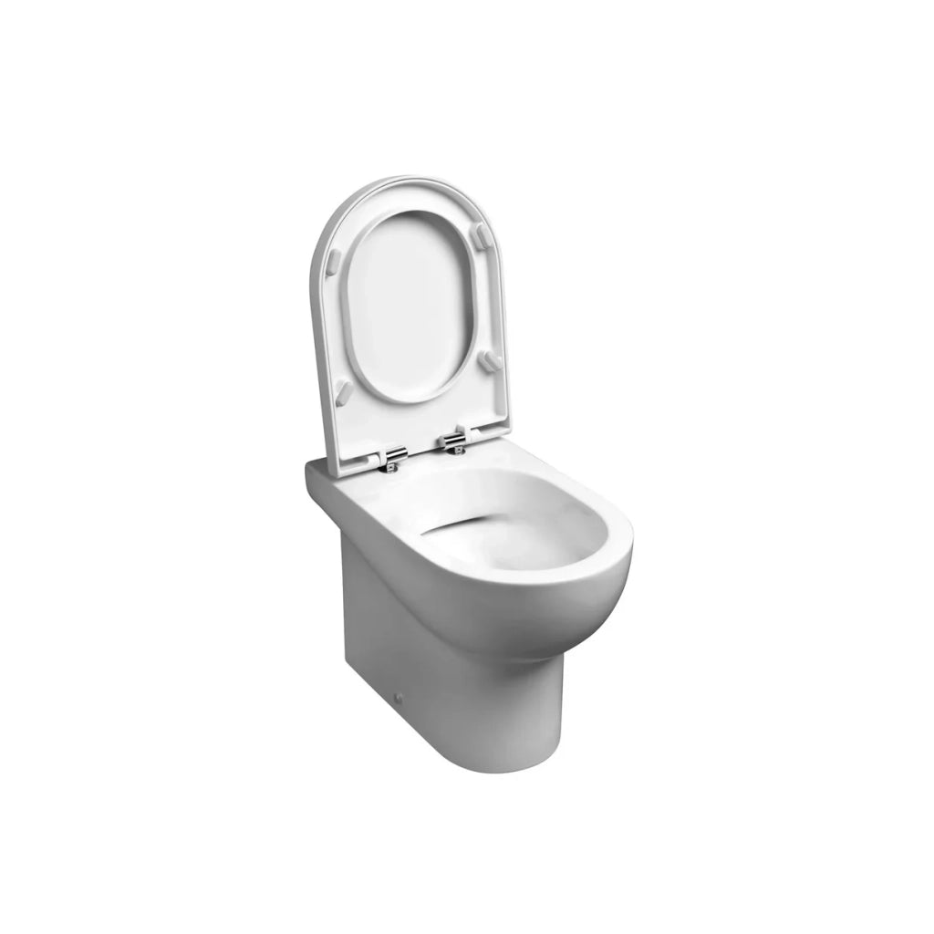Wc a Terra Senza Brida Azzurra Ceramica "Nuvola" Bianco Lucido
