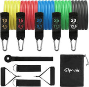 Set di cinghie di resistenza con espansione 11 pezzi con 5 cinghie di resistenza manubri di apertura manubri singoli fino a 100 lbs per allenamento di forza fisioterapia formazione fisica