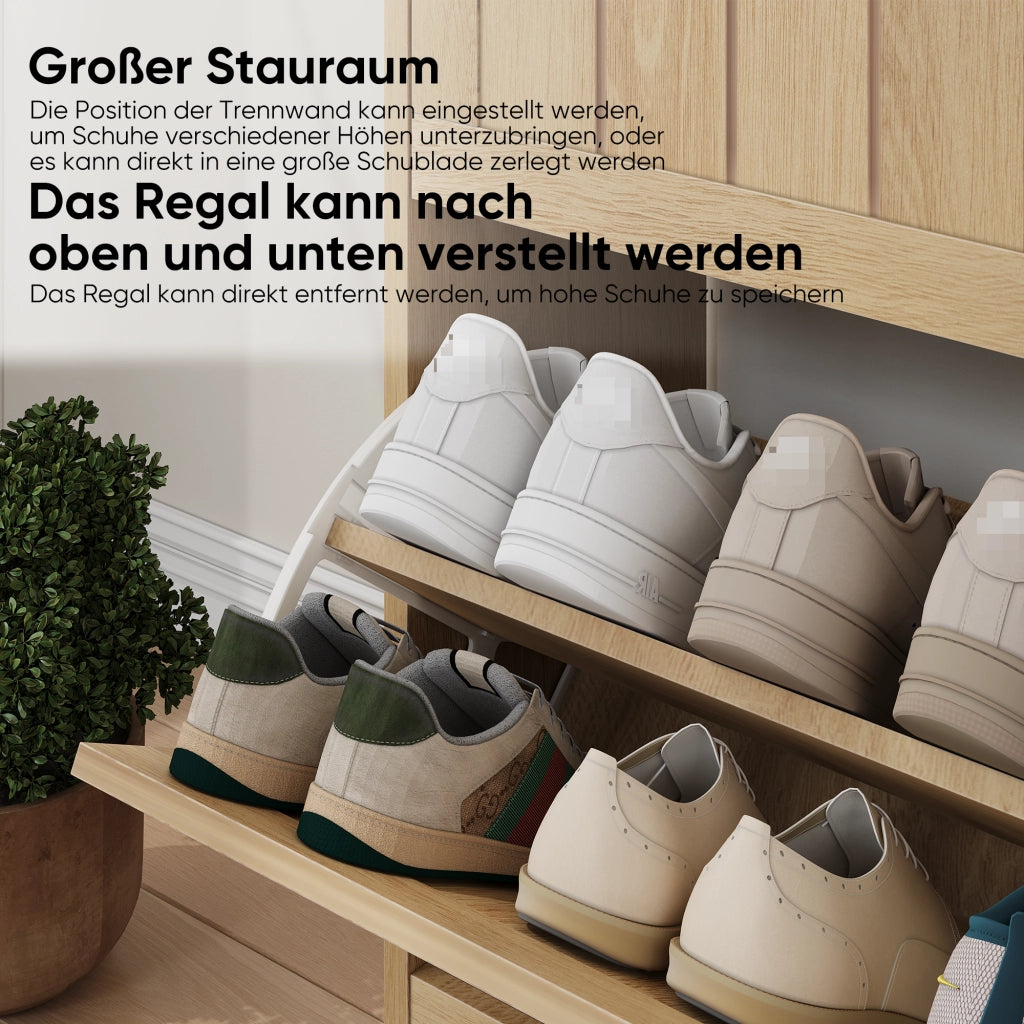 SCARPIERA con 2 ribalte, stile moderno, MDF e truciolare, colore rovere