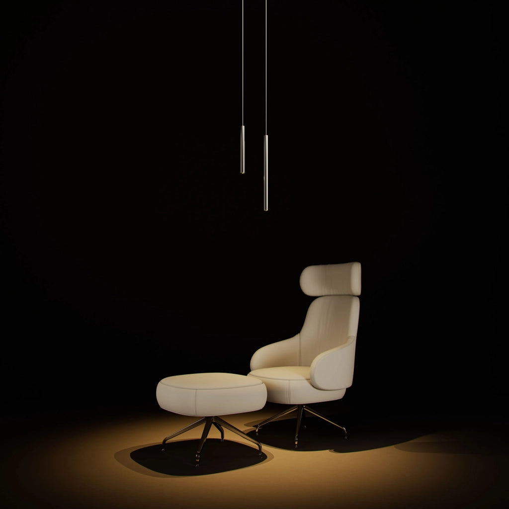 Atmos Lampada a Sospensione Slim LED Tubolare 6W, Installazione Encastro o Superficie, Temperatura Variabile 2700K-4000K, Smart Tuya, Nero Opaco