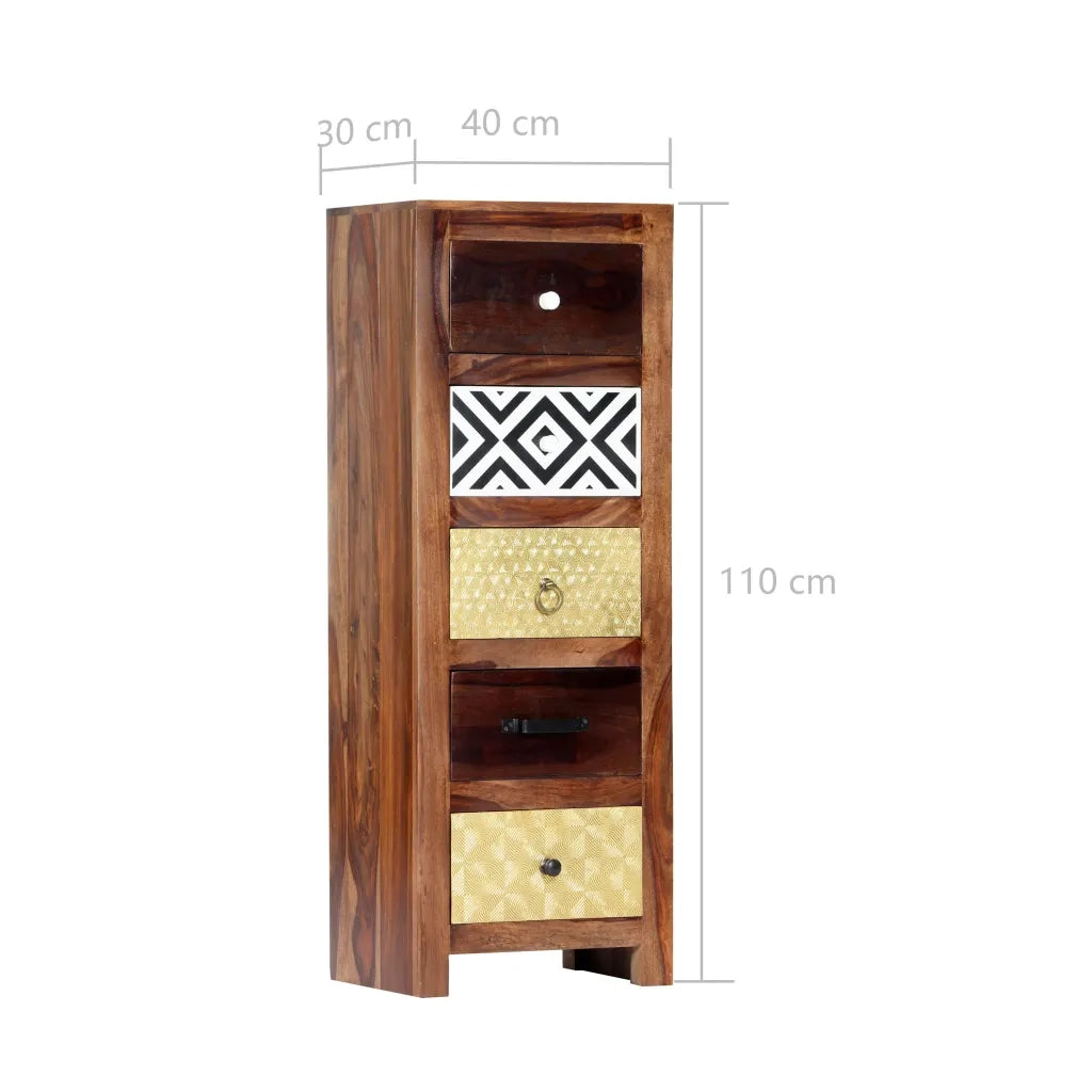 Credenza 40x30x110 cm in Legno Massello di Sheesham cod mxl 15554