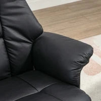 Poltrona Relax con Pouf, Poltrona con Poggiapiedi, Schienale Regolabile, 77 cm x 89 cm x 110 cm, Nero