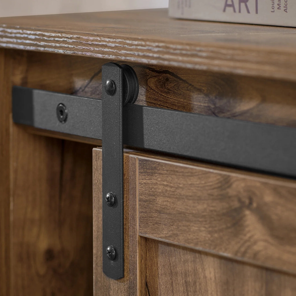Credenza con anta scorrevole, Scarpiera con porta fienile, Mobile da ingresso, Armadio multifunzionale, FSB59-N