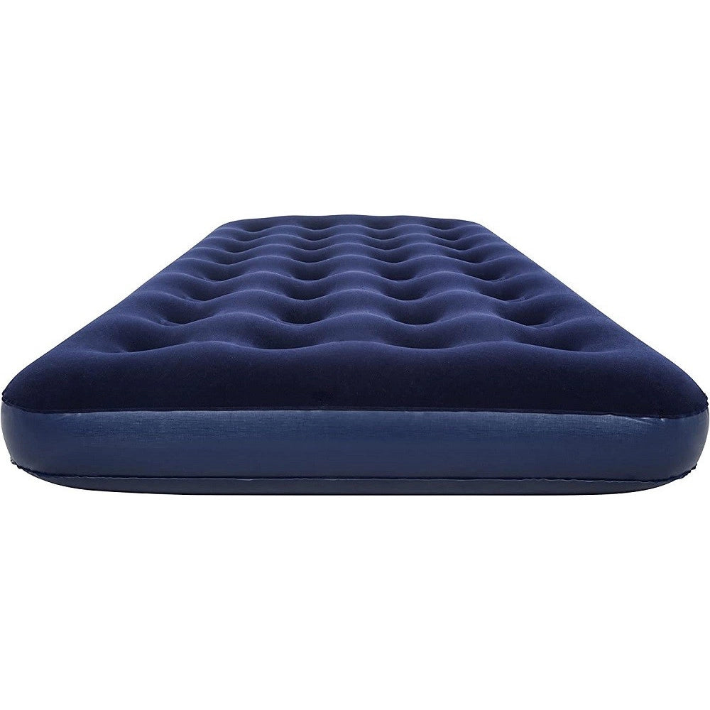Trade Shop - Materasso Gonfiabile Singolo Airbed Blu Floccato Plus 188x99x22cm Campeggi 67001 -