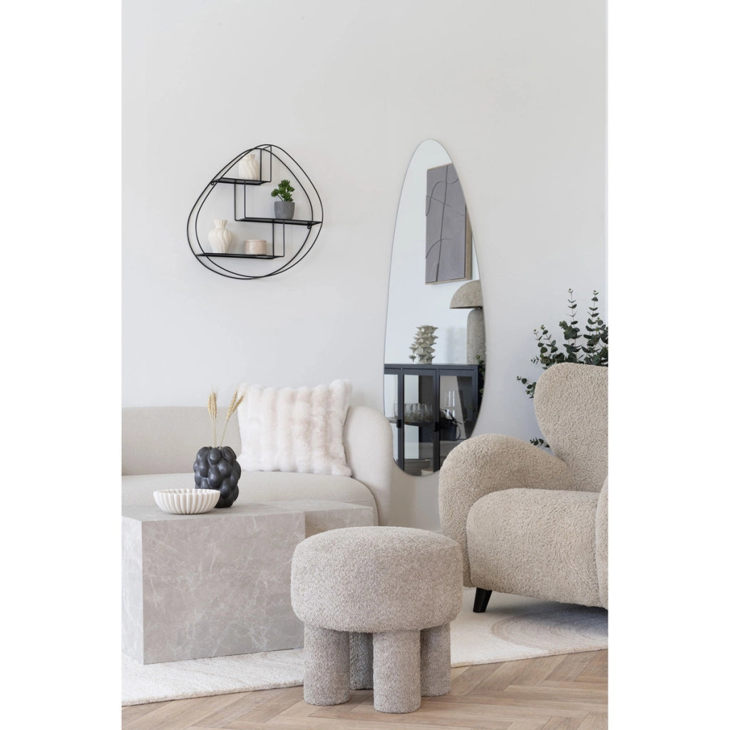 Pouf Perth, Grigio, Poliestere, 43x43x43 cm