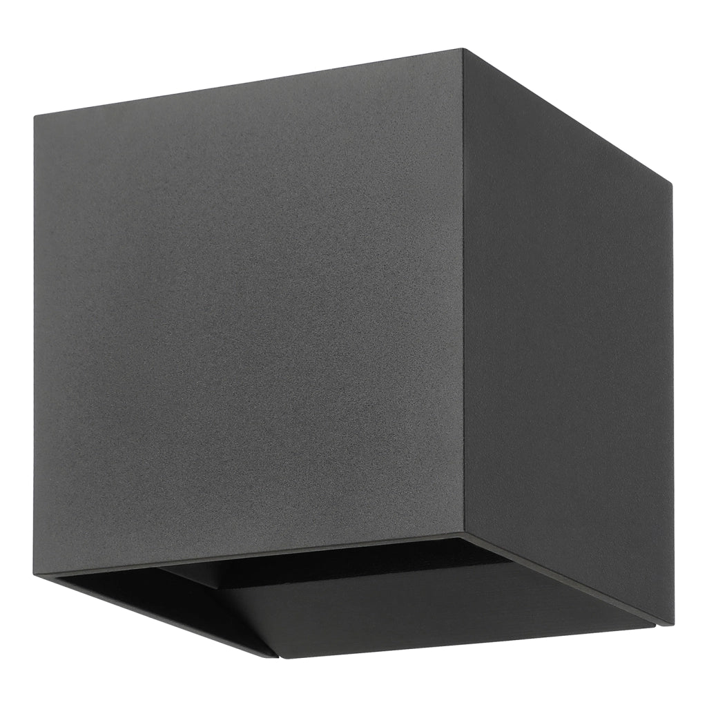 Applique Esterno Contemporanea Calpino 3 Alluminio Grigio Vetro Bianco Led