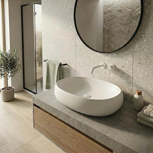Lavabo da appoggio Rak Ceramics CLOUD bianco opaco