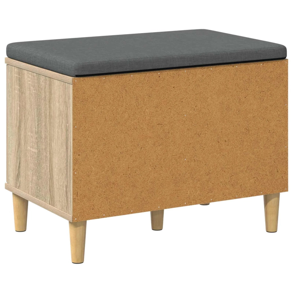 Panca per ingresso con cuscino-Sgabello-Panca da Corridoio Rovere Sonoma 60 x 38 x 46 cm 151915