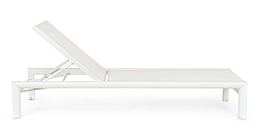 Lettino Prendisole da Esterno 74x200x98-32h cm Schienale a 4 Posizioni in Alluminio e Textilene Skipper Vapor