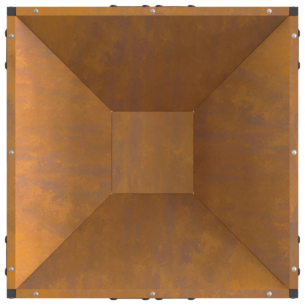 Focolare Quadrato 50x50x35 cm Acciaio Antiruggine