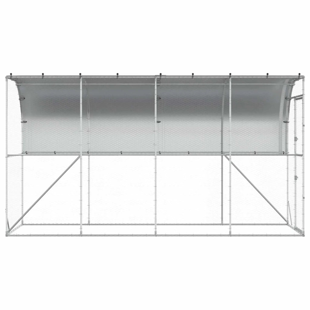 Gabbia per Polli Contro il Muro Argento 600 x 150 x 215 cm 3434706