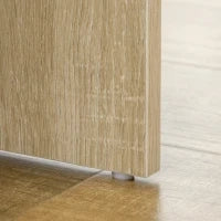 Toeletta da Trucco con Specchio, Tavolo da Trucco, Sgabello, 4 Cassetti e 4 Ripiani, Colore Legno