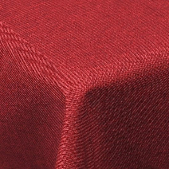 Tappeto per tavolo con finitura in lino - Impermeabile, Protezione contro macchie, Facile da pulire - 110 x 140 cm - Rosso