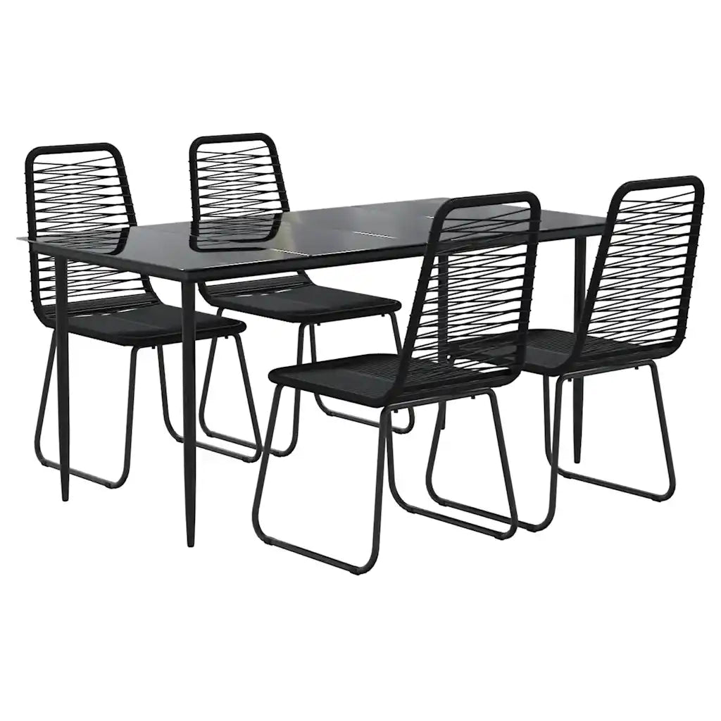 Set da Pranzo da Giardino 5 pz Nero 3156508