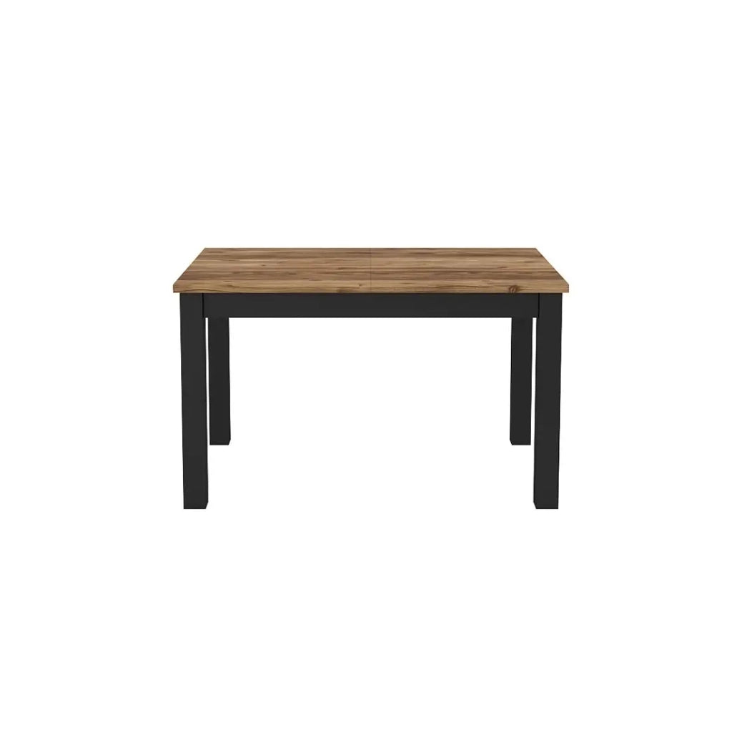 Tavolo allungabile per 8 persone per sala da pranzo Collezione DARWIN. Piano effetto abete. Gambe nere.
