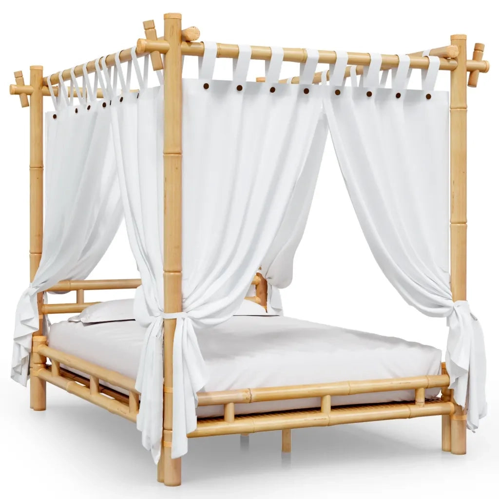 Letto a Baldacchino 140x200 cm in Bambù 340050