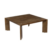 Tavolino esotico quadrato in legno massello, 80cm, noce