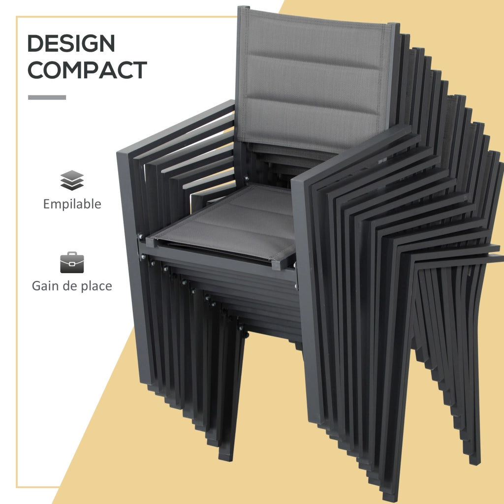 Set da giardino con tavolo allungabile e sedie ¨C zephmum ¨C grigio