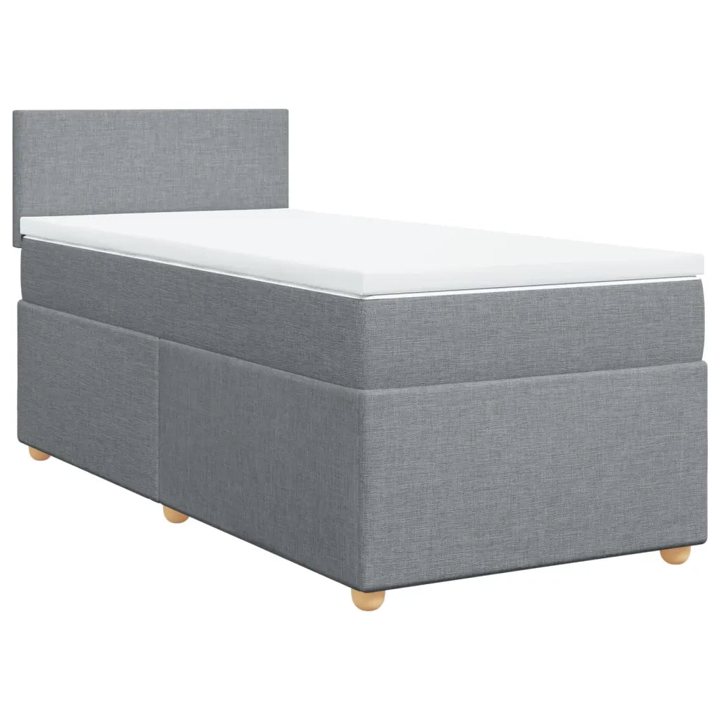 Giroletto a Molle con Materasso Grigio Chiaro 90x200 cm Tessuto