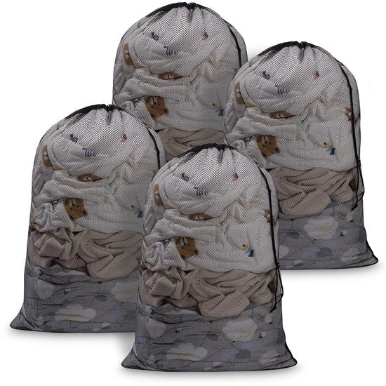 Waschzak Grosso per Lavatrice e Stoviglie, Biancheria Intima, Calze, Mutande, Calze e Abbigliamento Bambino 70 x 90 cm (4 pezzi - Nero)
