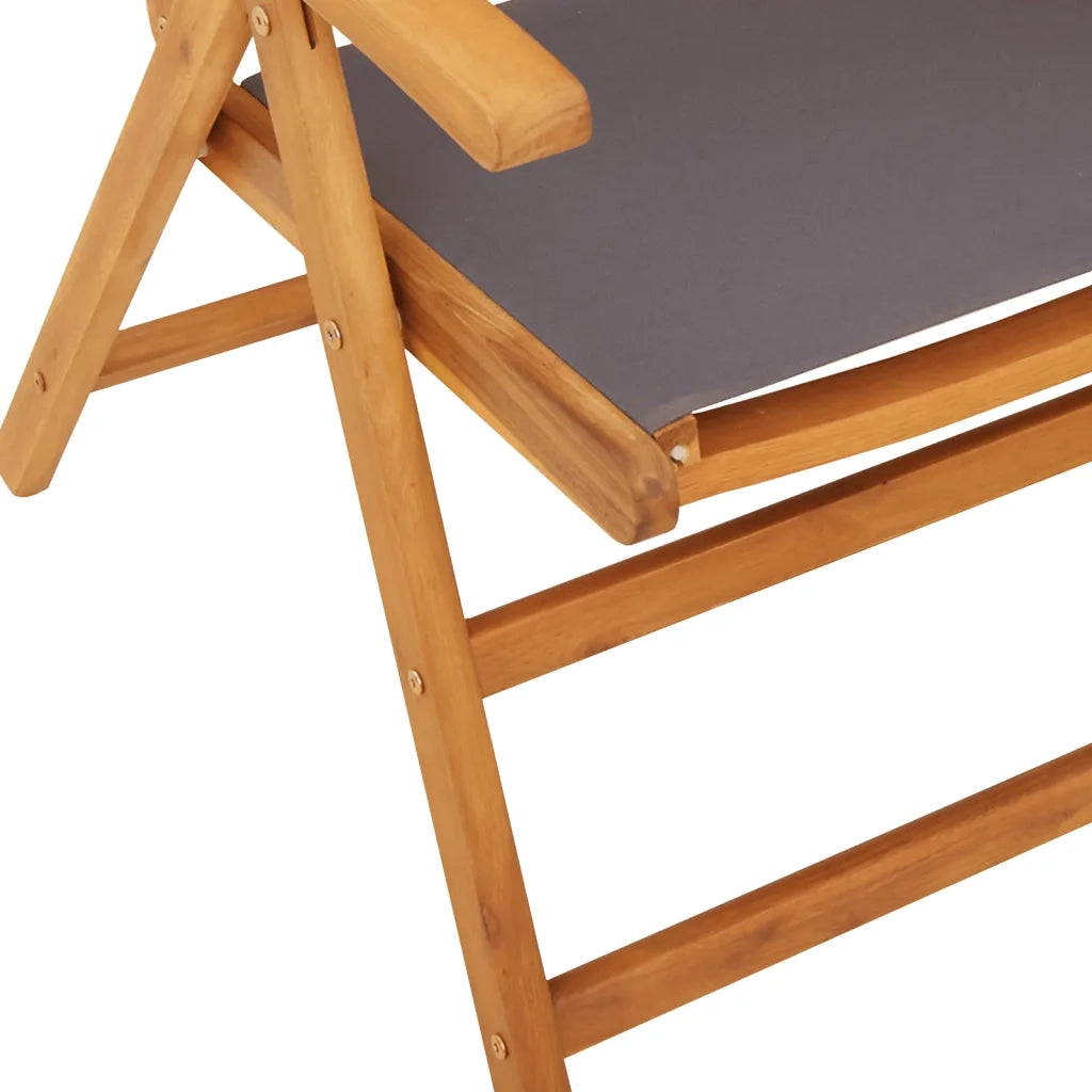 Sedie Giardino Reclinabili 6pz Antracite Tessuto Legno Massello 3214542