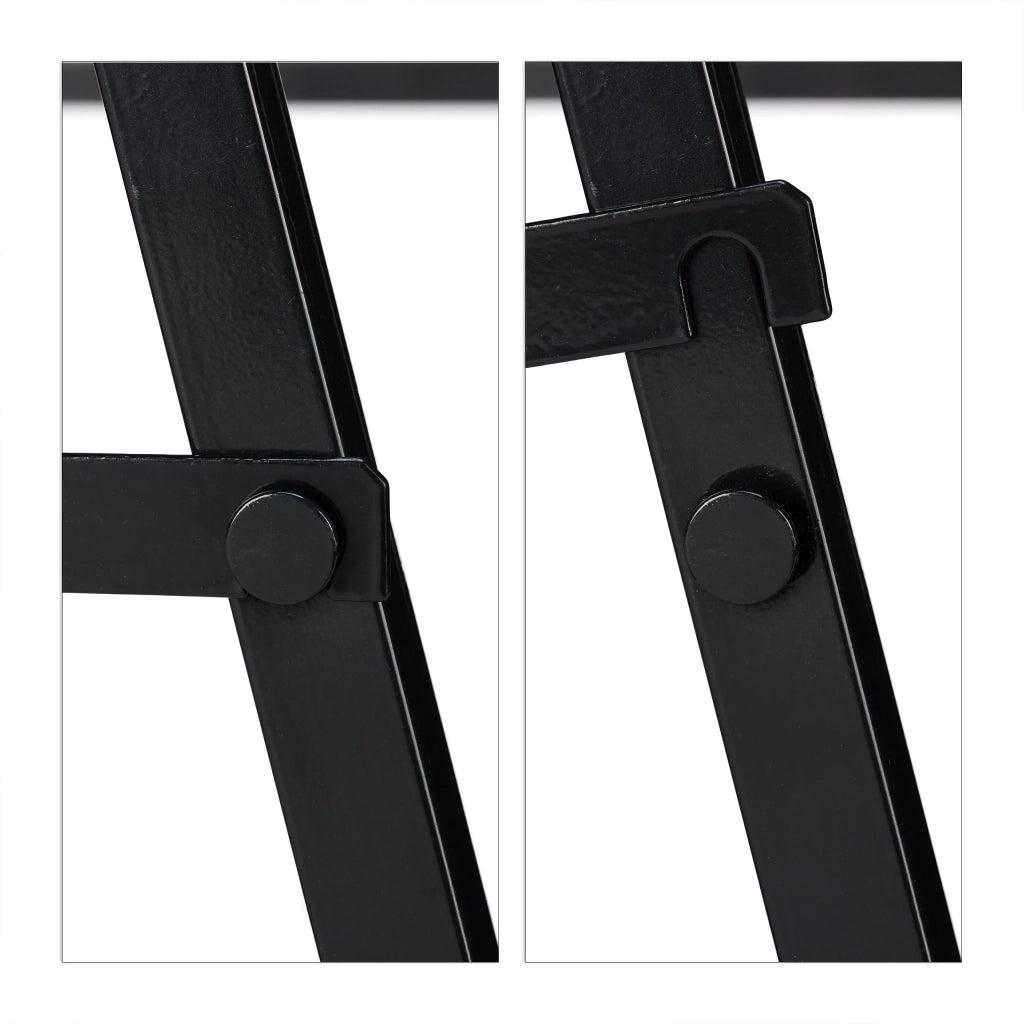 Set di due cavalletti in acciaio nero da 100 kg 13_0002897
