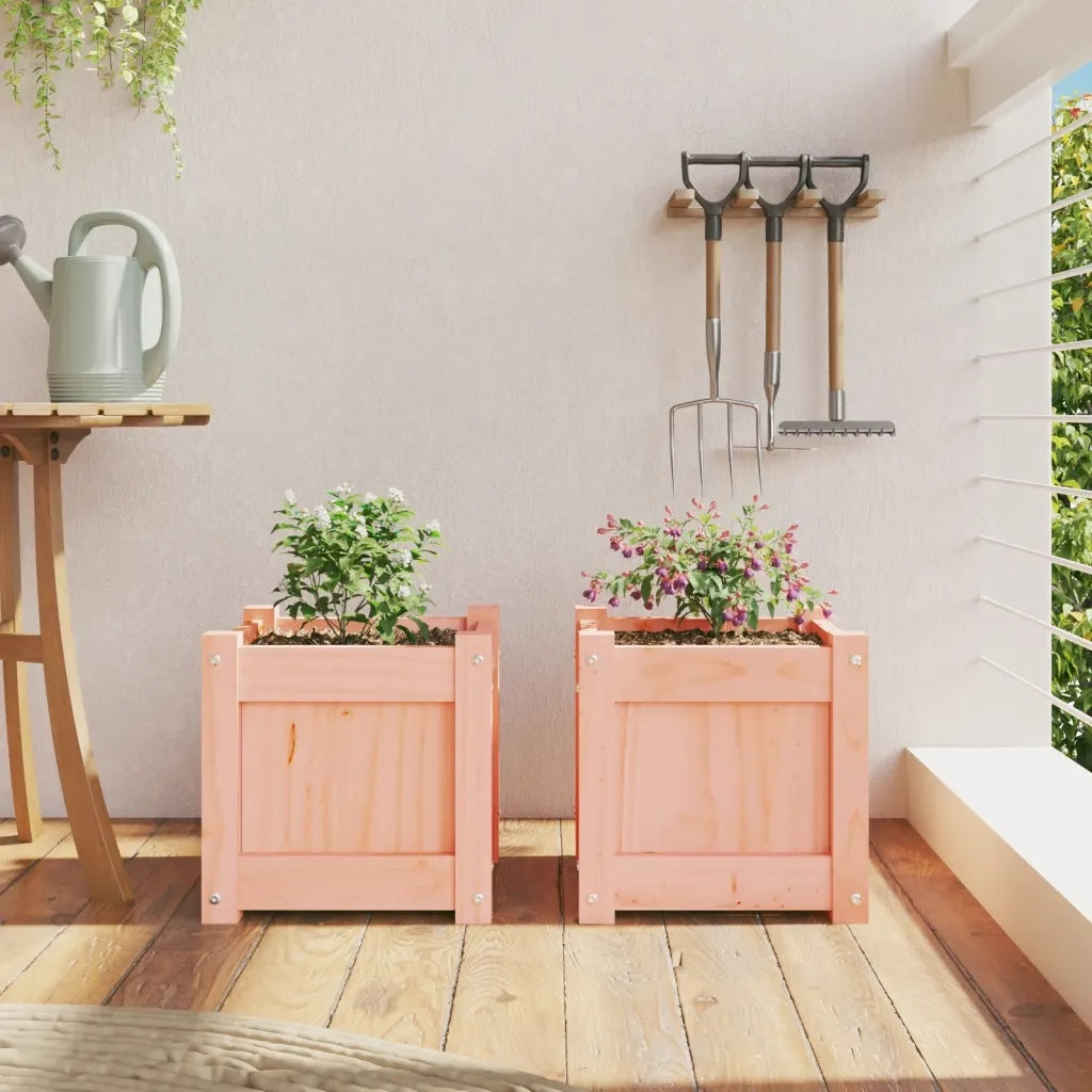 2 pz Fioriere | Cassetta per fiori | Vaso da Giardino in Legno Massello di Douglas