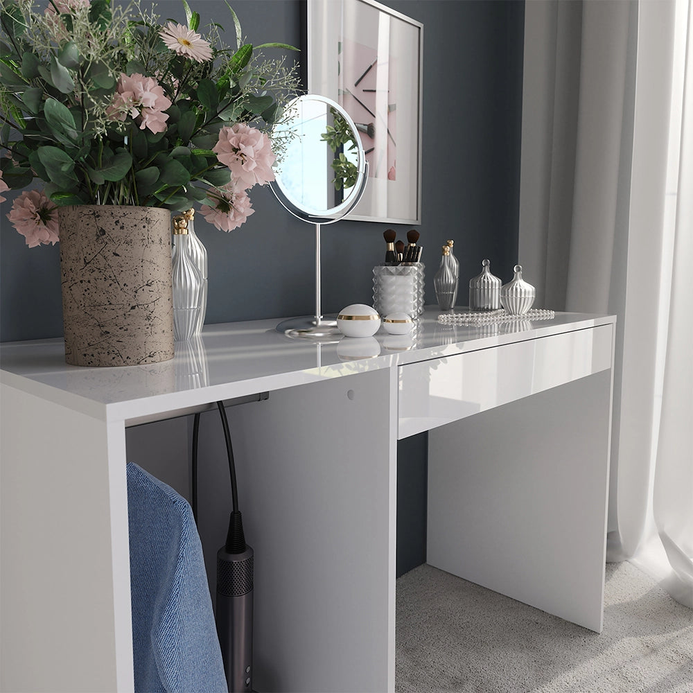 Vicco Tavolo da toeletta Bianco/bianco lucido 119.8 cm