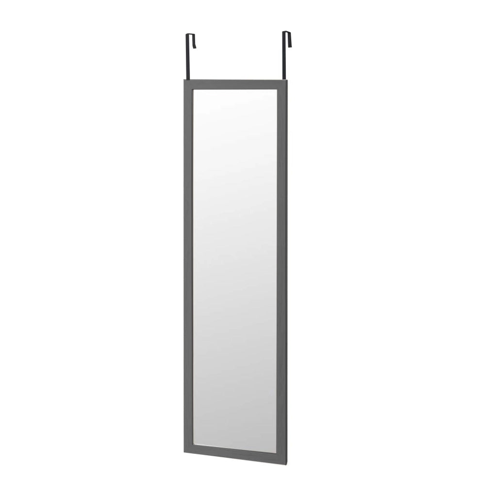 Specchio per porta grigio 125x35 cm - Cornice in MDF, leggero e facile da appendere, stile nordico