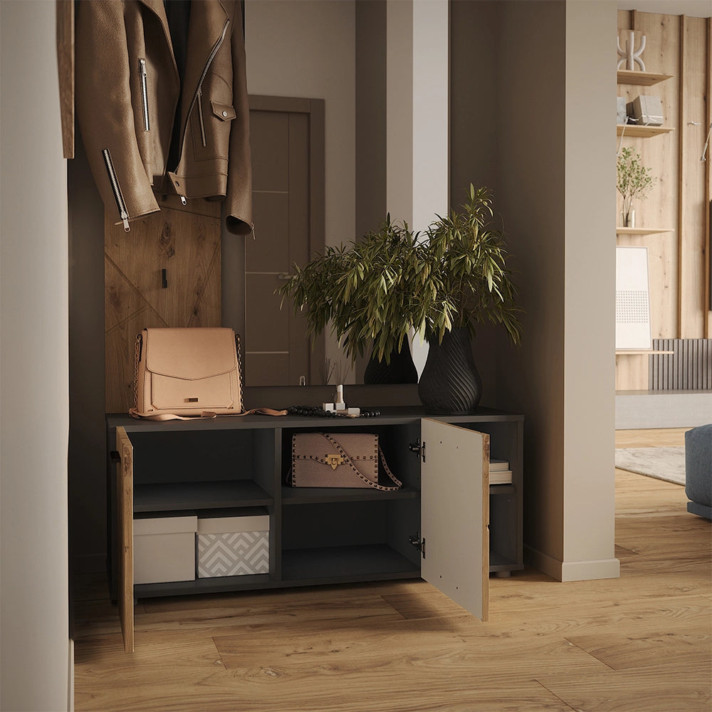 Vicco Mobile porta scarpe Antracite/Artisan 106 x 43 cm con 2 porte
