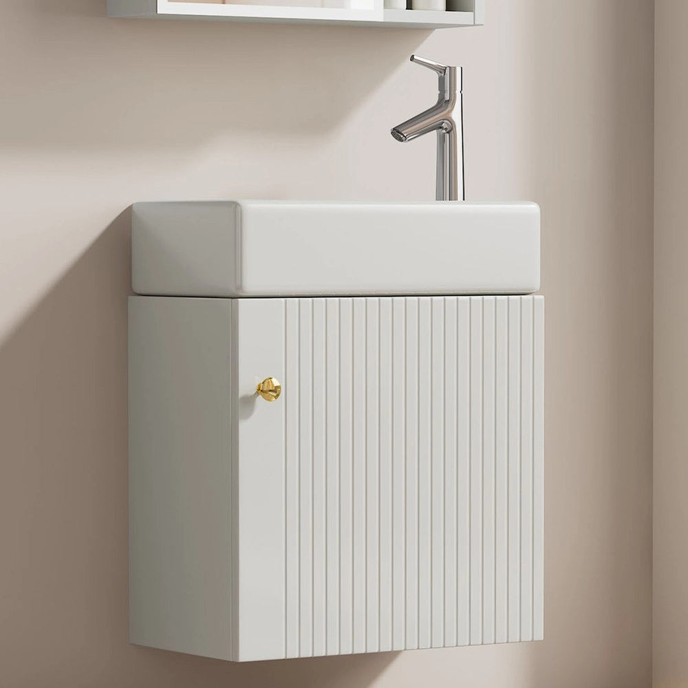 Mobile Bagno con Lavabo e Sottolavabo Sospeso 46 cm ¨C Xylo ¨C Bianco
