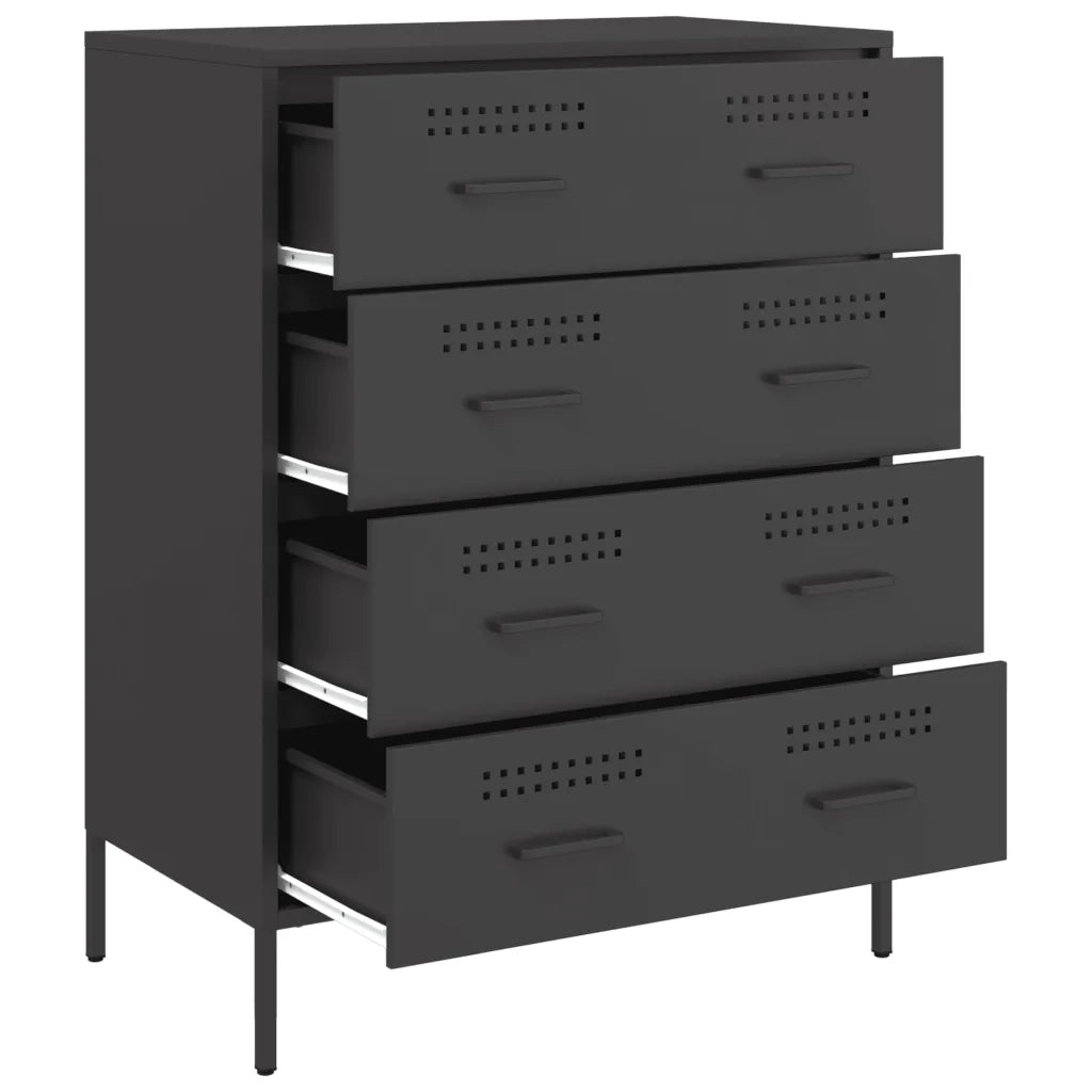 vidaXL Credenza Nera 68x39x89 cm in Acciaio