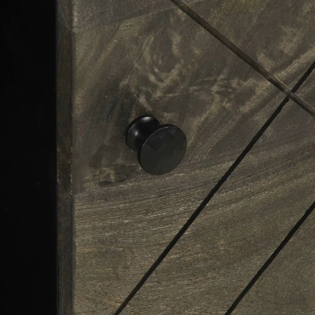 vidaXL Tavolino da Salotto Nero 80x50x40 cm in Legno Massello di Mango