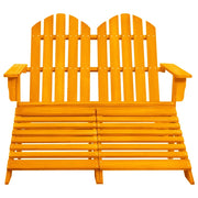 Sedia da Giardino a 2 Posti con Pouf Legno di Abete Arancione 315918