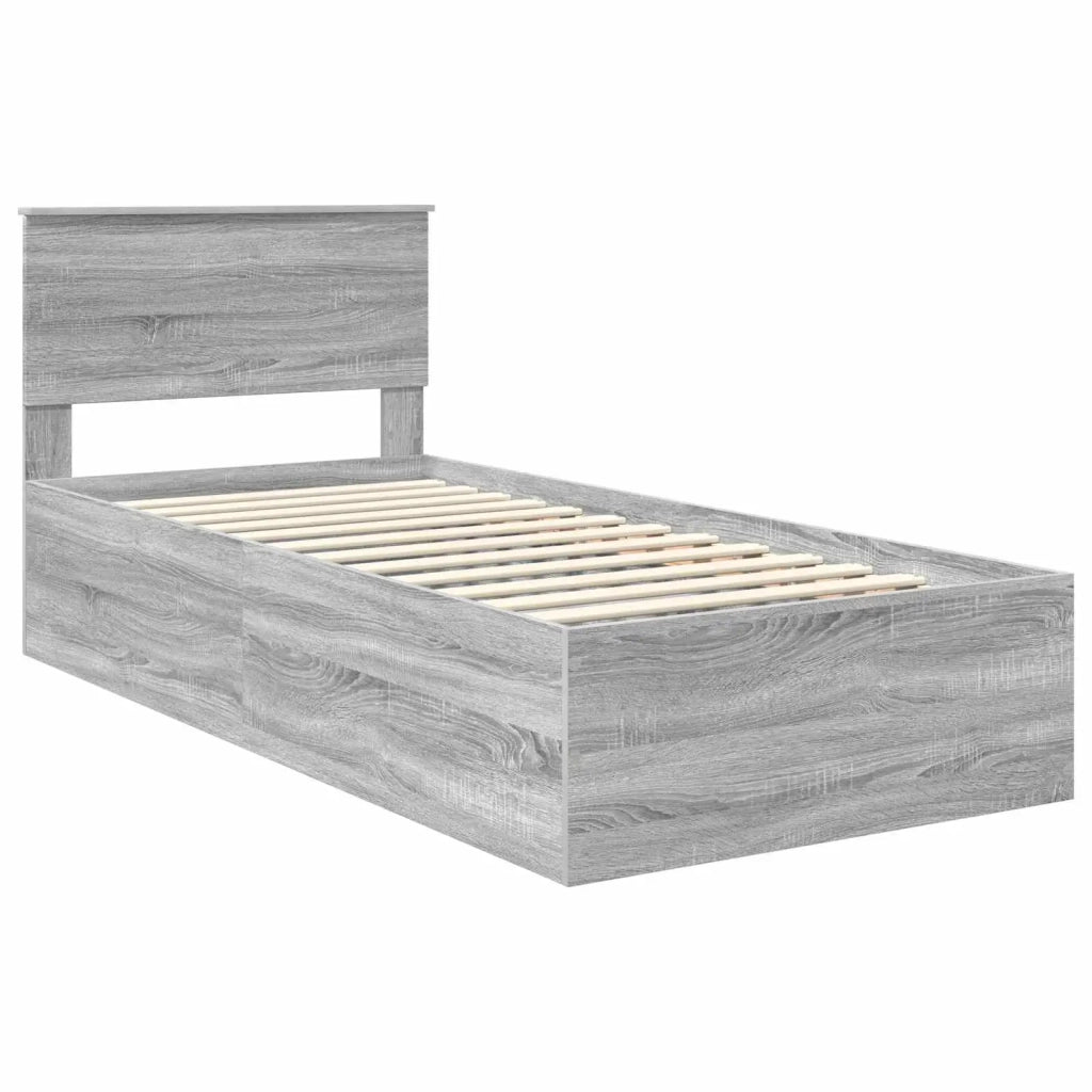Struttura del letto Grigio Sonoma 90 x 190 cm Legno multistrato 3408709