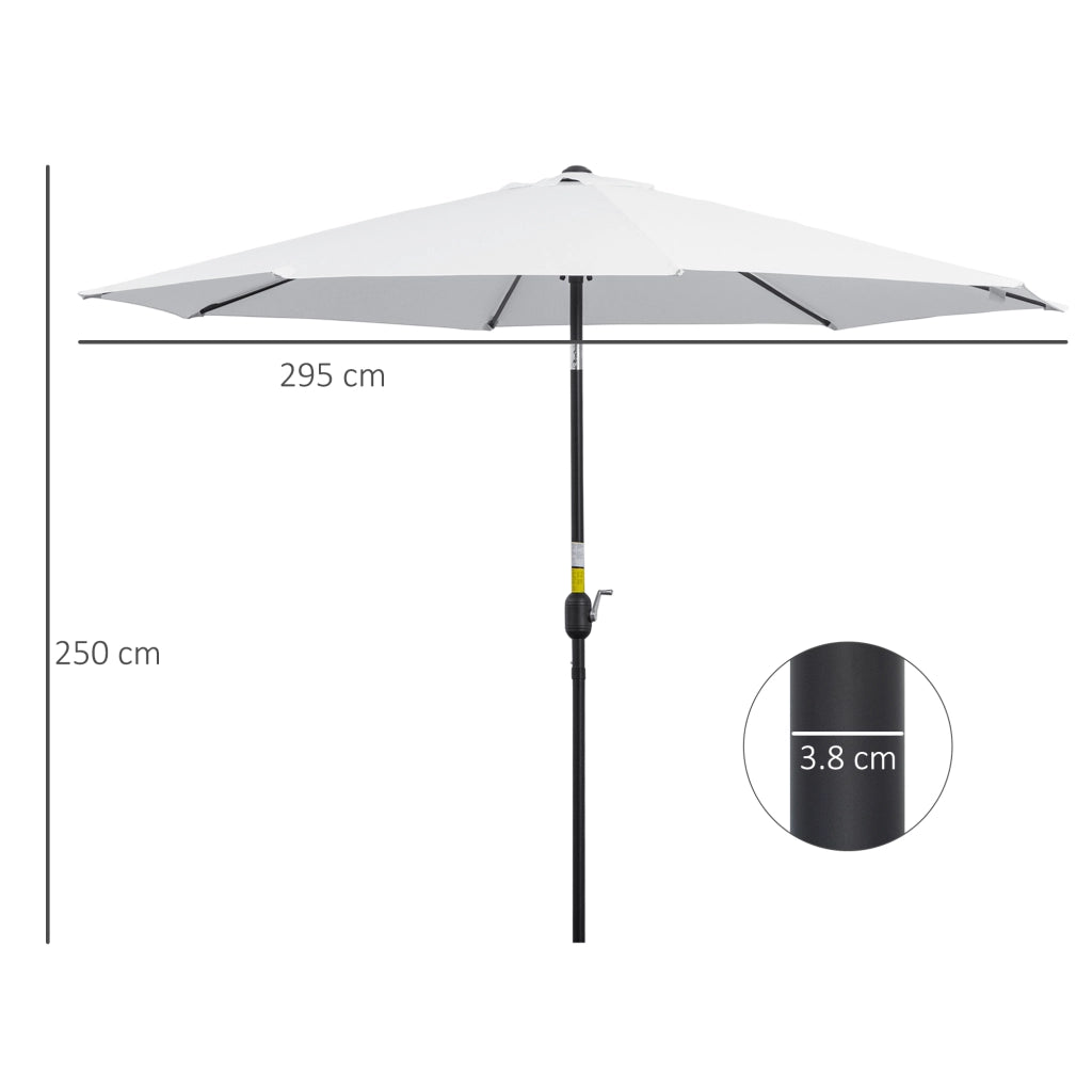 Ombrellone da Giardino Inclinabile 3x2.5 m ¨C Zephmum ¨C Metallo Poliestere Bianco