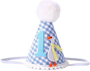 Cappello di Festa con Anatra Festa - Feste - Accessori di Festa - Tema Animali - Cotone/Veluto - 13,5x15 cm - Blu/Bianco