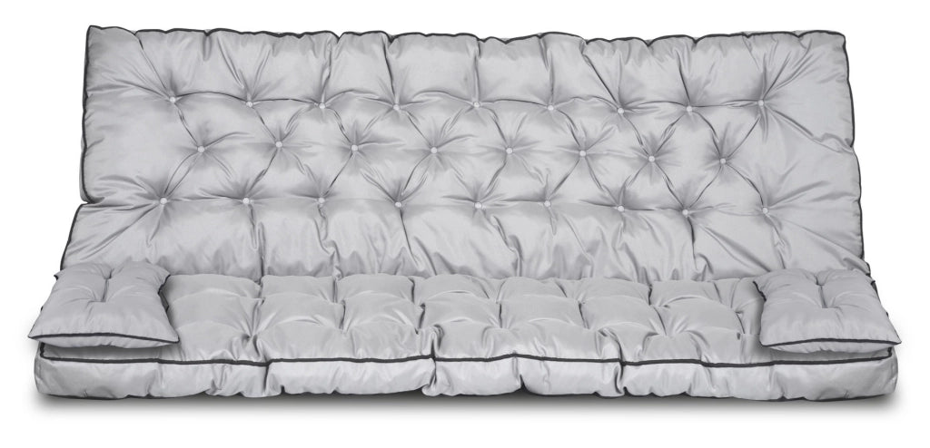 AIO FACTORY 180x60x50 cm Set da giardino impermeabile con cuscino grigio