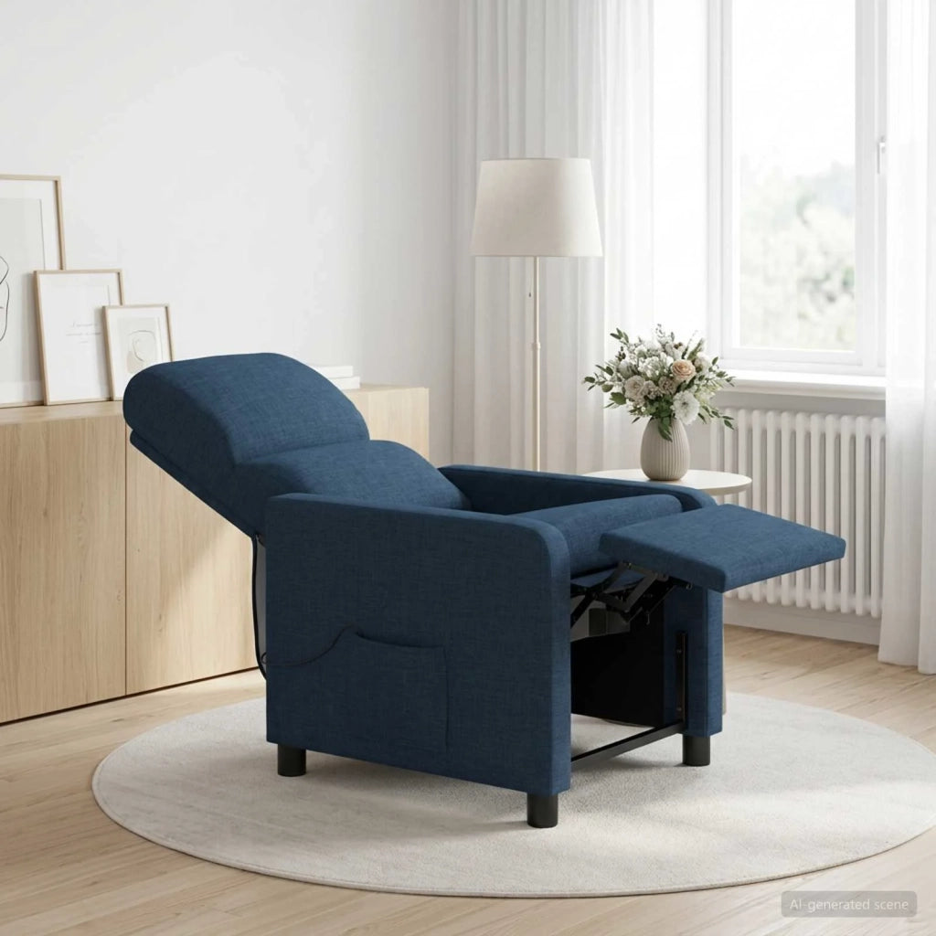 Divano Sedia-Poltrona reclinabile Blu Tessuto 785488