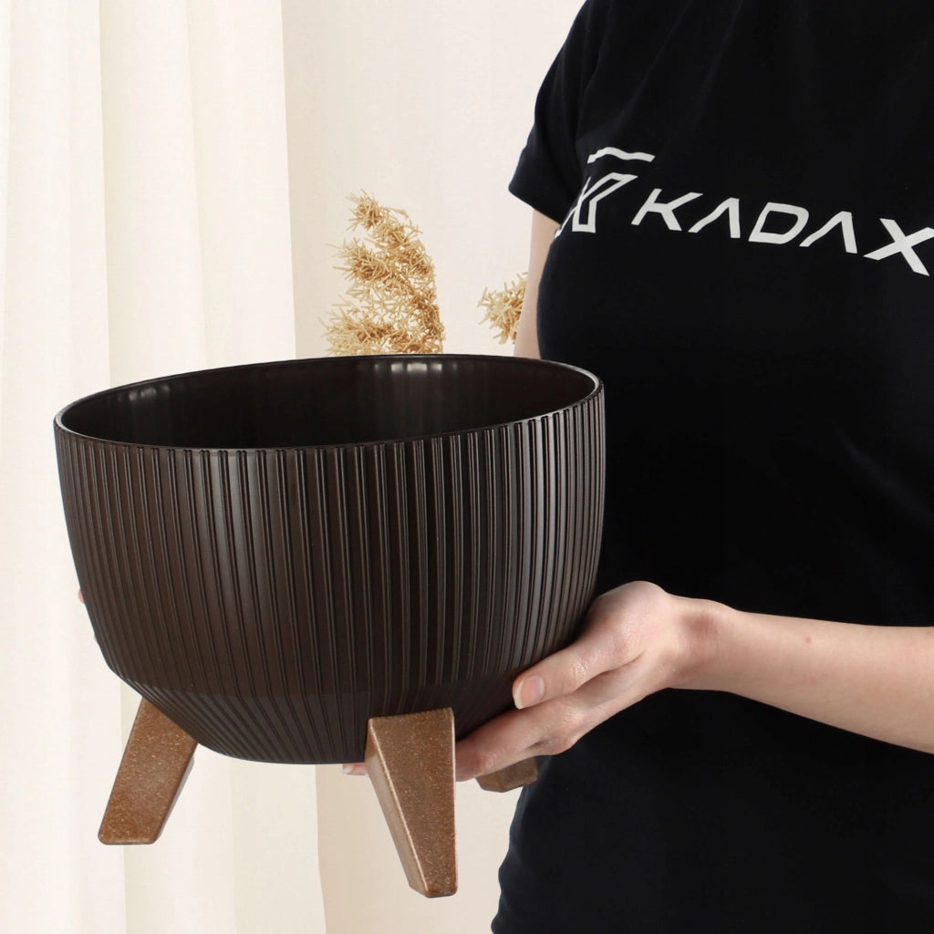 Vaso da giardino KADAX con gambe per fiori, grande ciotola rotonda da 24 cm
