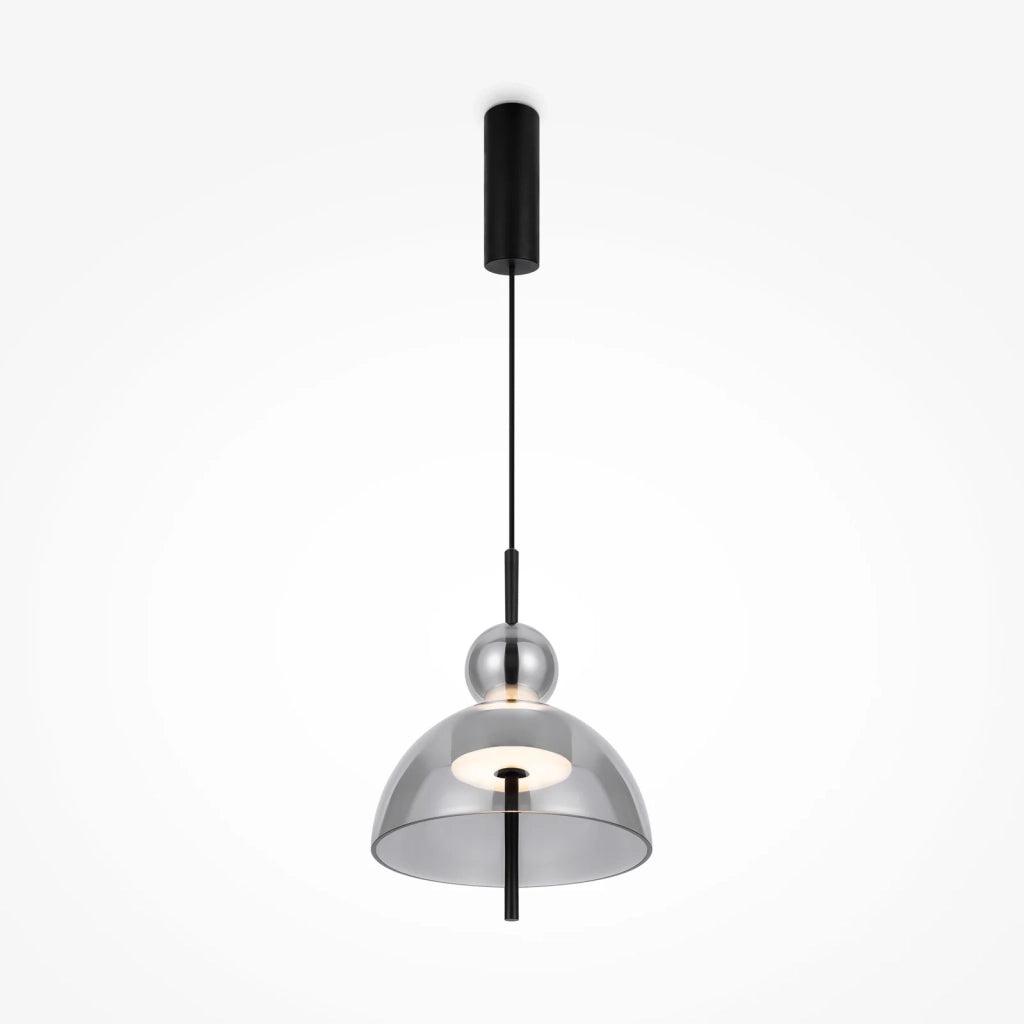 Maytoni Lampadario moderno Bangkok 1 luce LED integrato nero metallo vetro