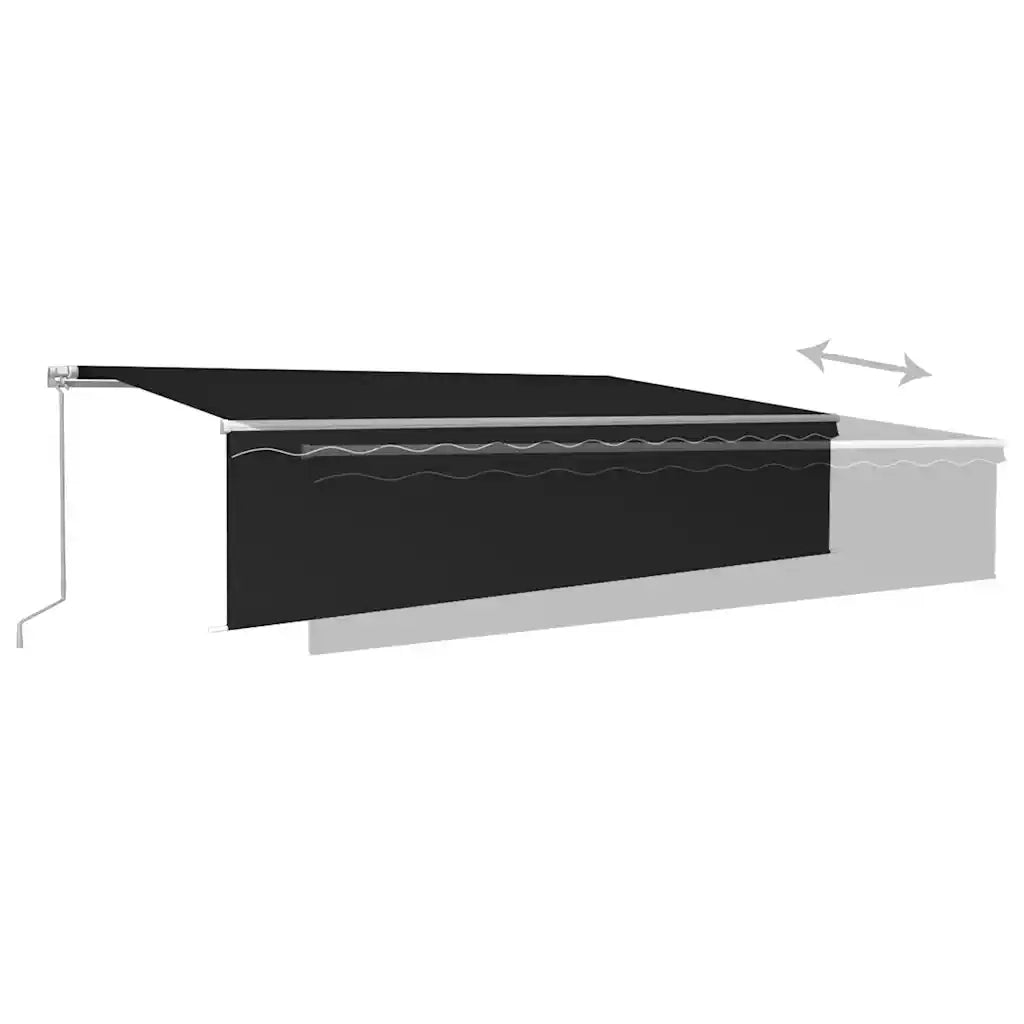 Tenda da Sole Retrattile Manuale con LED 6x3 m Antracite 3069364